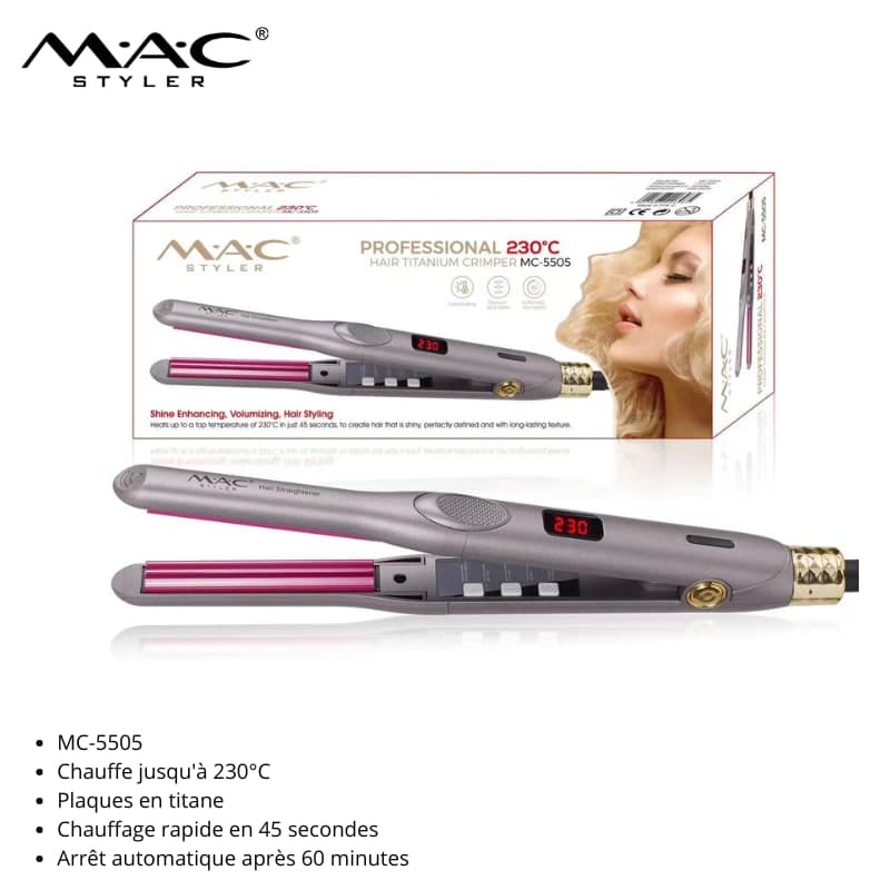 Lisseur et Crimper Professionnel en Titane – MC-5505 مكواة فرد وتمويج الشعر احترافية من التيتانيوم – MC-5505 — vue 1